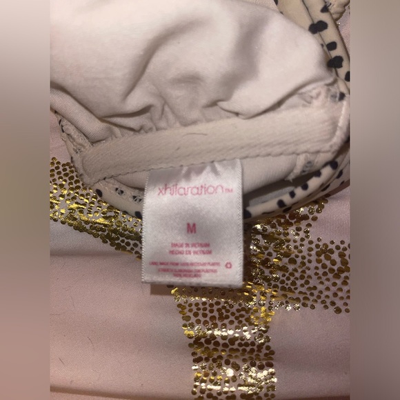 tan and black polka dot bikini top - Picture 3 of 5